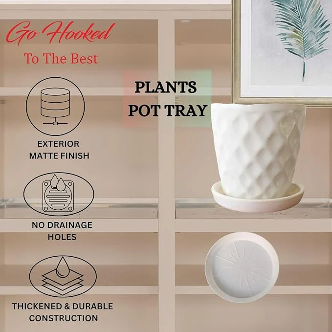 AM0932 Plastic Bottom Tray Plate 10 inch Round Plastic Pot - Image 2