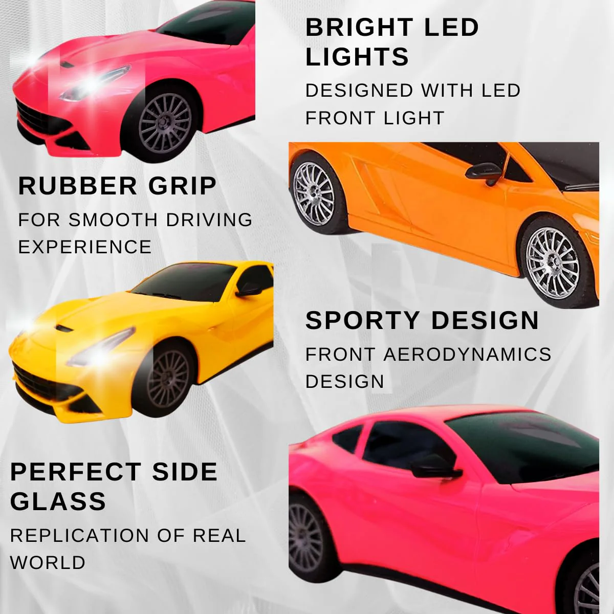 AM5281 Plastic Remote Controlled Racing Car, Super Racing Sports High Speed Toy Vehicle, Motor RC Chargeable Cars for Kids - Image 3