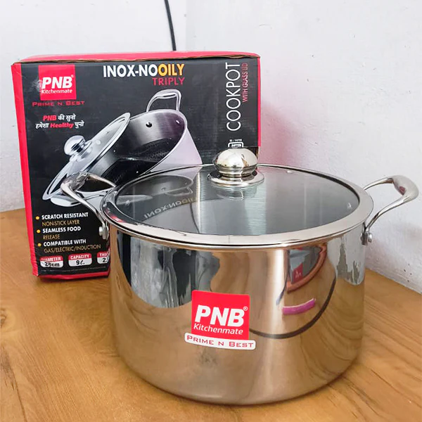 AM3912 PNB Kitchenmate Triply Cookpot with Glass Lid 28Cm - Image 2