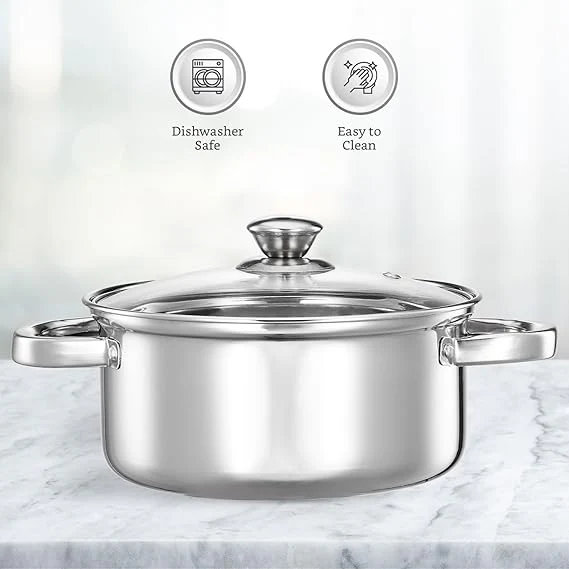 AM3913 PNB Kitchenmate Triply Cookpot with Glass Lid 24Cm - Image 6