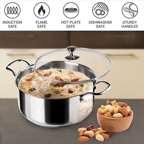 AM3913 PNB Kitchenmate Triply Cookpot with Glass Lid 24Cm - Image 5