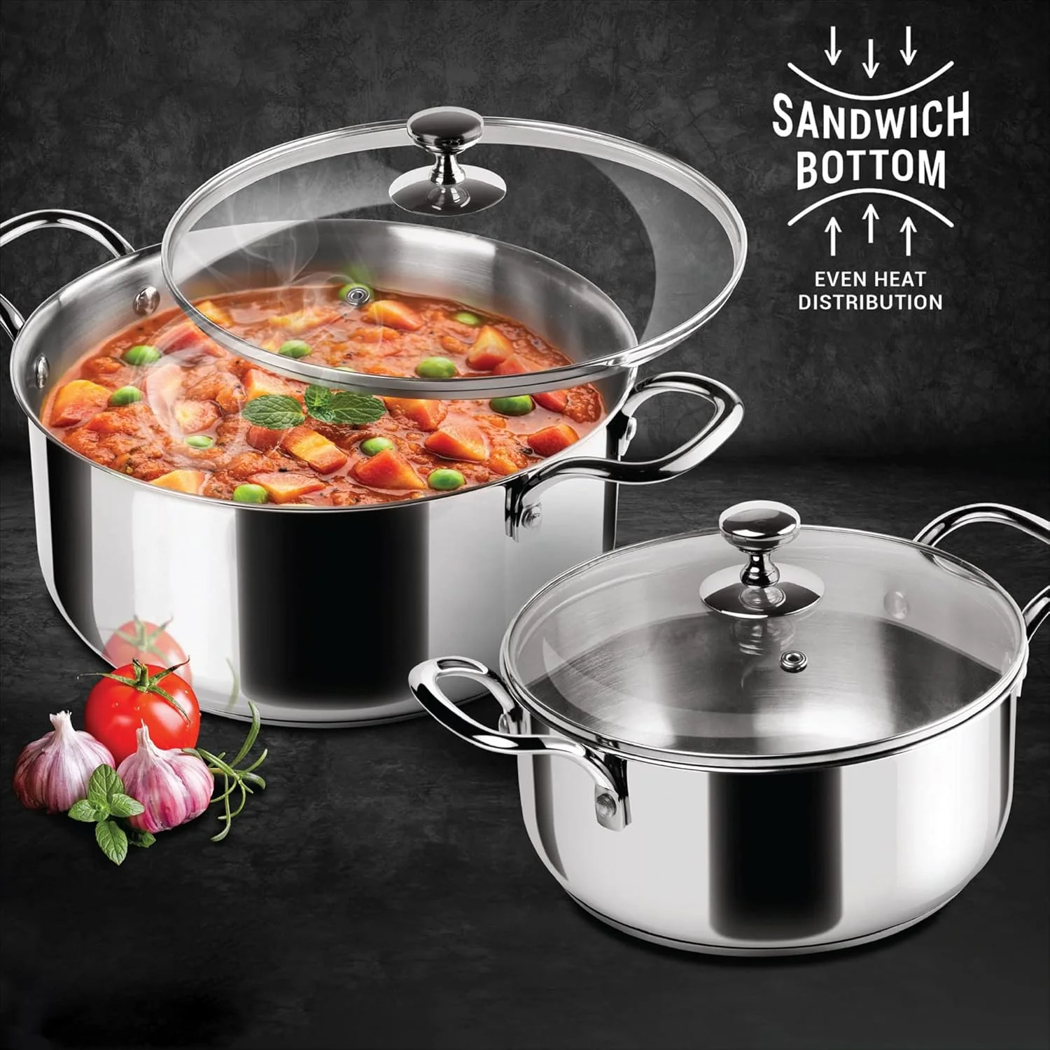 AM3913 PNB Kitchenmate Triply Cookpot with Glass Lid 24Cm - Image 4
