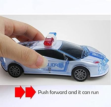 AM3449 Police Car with Lights and Sound Friction Power Car Toy - Image 3