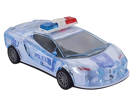 AM3449 Police Car with Lights and Sound Friction Power Car Toy - Image 4