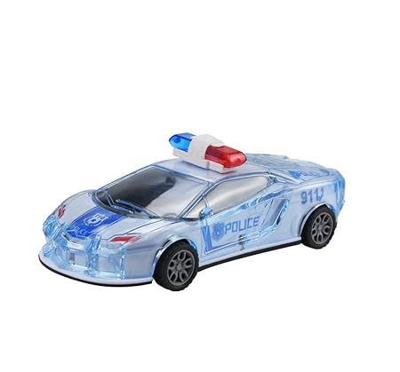 AM3449 Police Car with Lights and Sound Friction Power Car Toy - Image 7