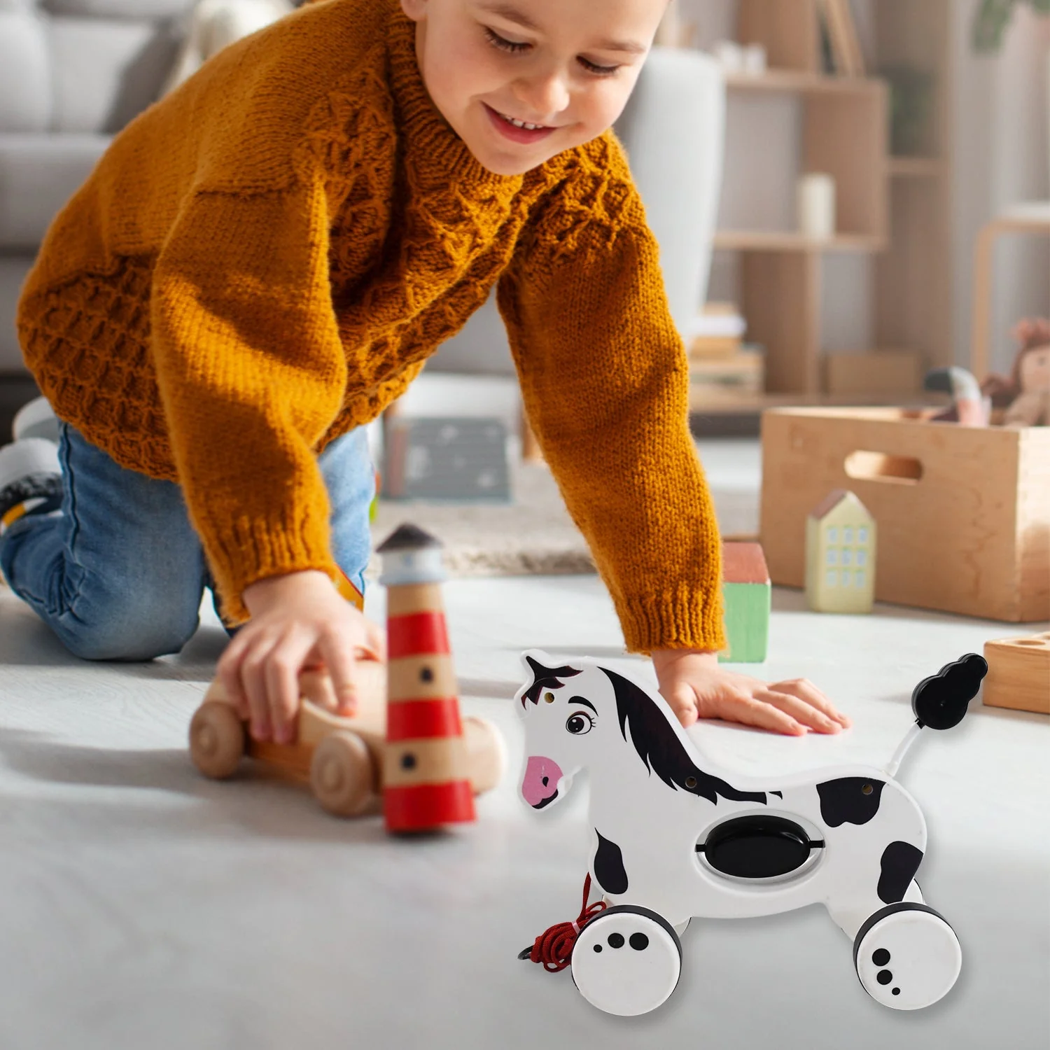 19018 Hourse Pull Along Toddler Toy with Attractive Design - Image 4
