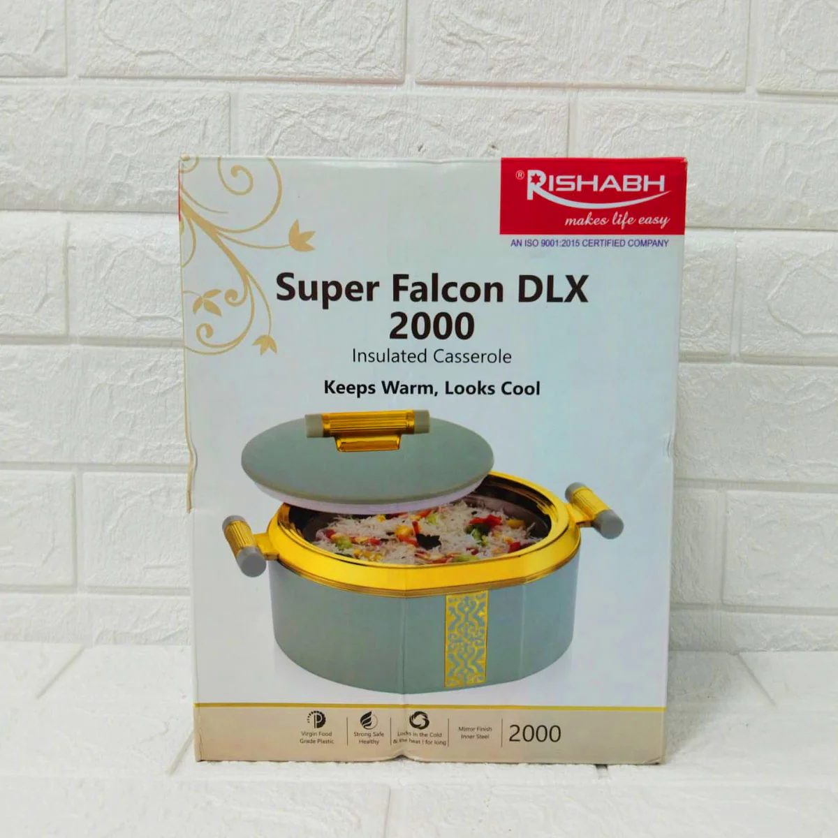 Di0284 Rishabh Super Falcon DLX Insulated Casserole 2000 ml - Image 6