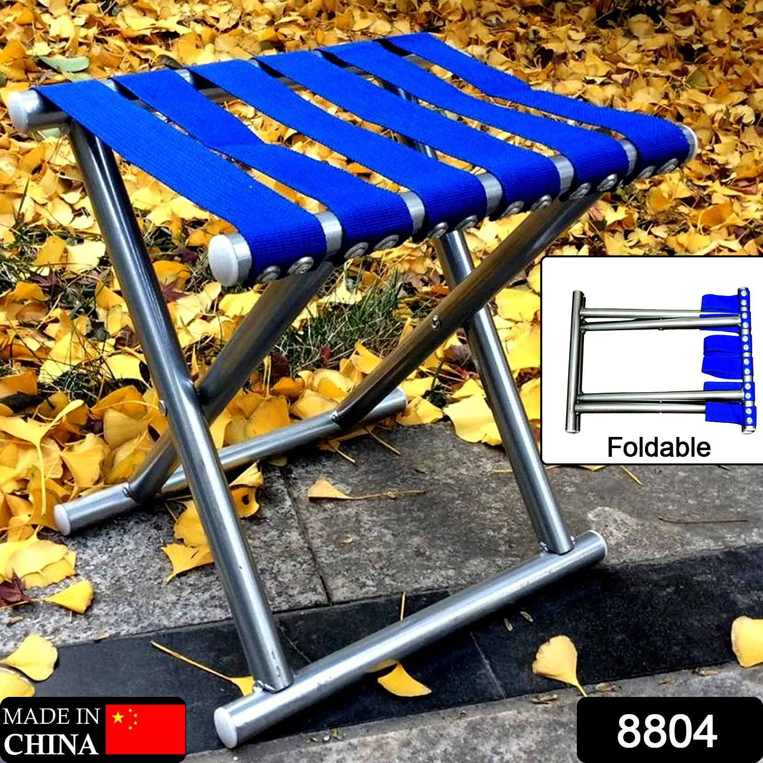 8804 Folding Beach Tool Best Folding Stool Portable Travel Train Chair Outdoor Rest Seat Fishing Beach Picnic Hiking Backpacking Stool, Camping Fishing Hiking Picnic Garden (1 Pc ) - Image 2