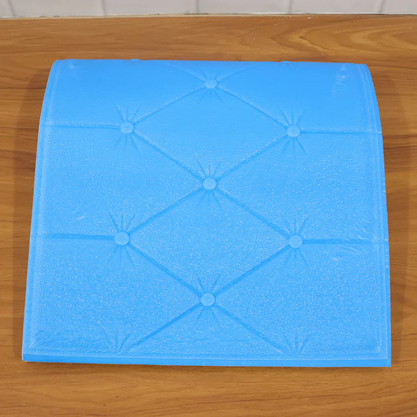 16005 Self Adhesive 3D Foam Wall Panel Cushion Wallpaper (1 Pc, Blue, 69x35 Cm) - Image 9