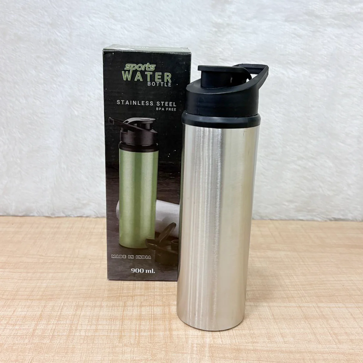AM6660 Mix-Colour Stainless Steel Water Bottle with Flip Top Leakproof Lid - 900ml for Gym, Office, Travel - Image 4