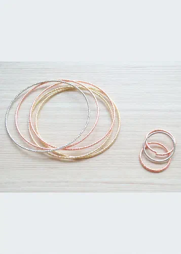 AM1248 Skinny Metal Bangle And Adjustable Finger Ring - Image 9