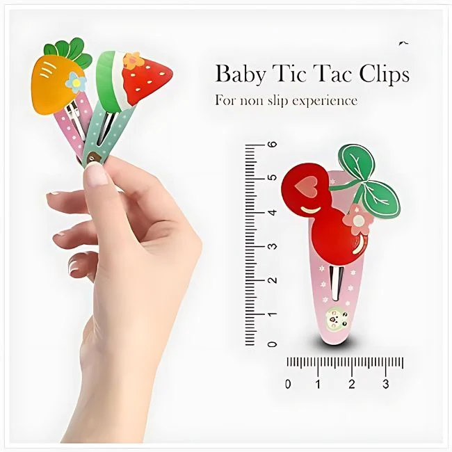 AM1006 Small Tic Tac Hair Clips for Girls & Kids (Pack of 2) - Image 3
