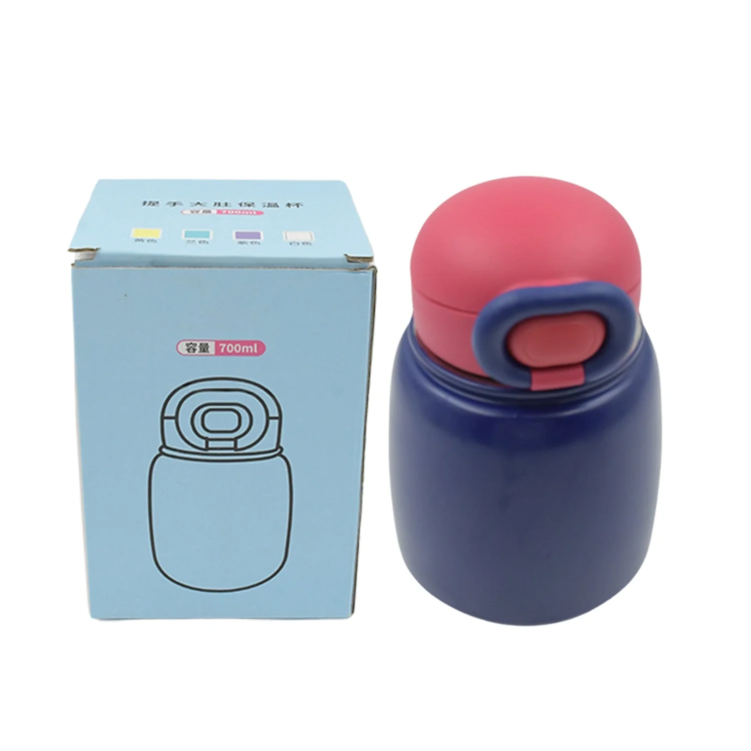 6184 Multifunctional Double-Wall Outside Plastic & Inner Side Steel Water Bottle Cup With Dori Easy to Carry, lock System & Straw, Spill Proof with Leakproof Drinking Cup for Office Mug, Home, Travel, School (700ml) - Image 5