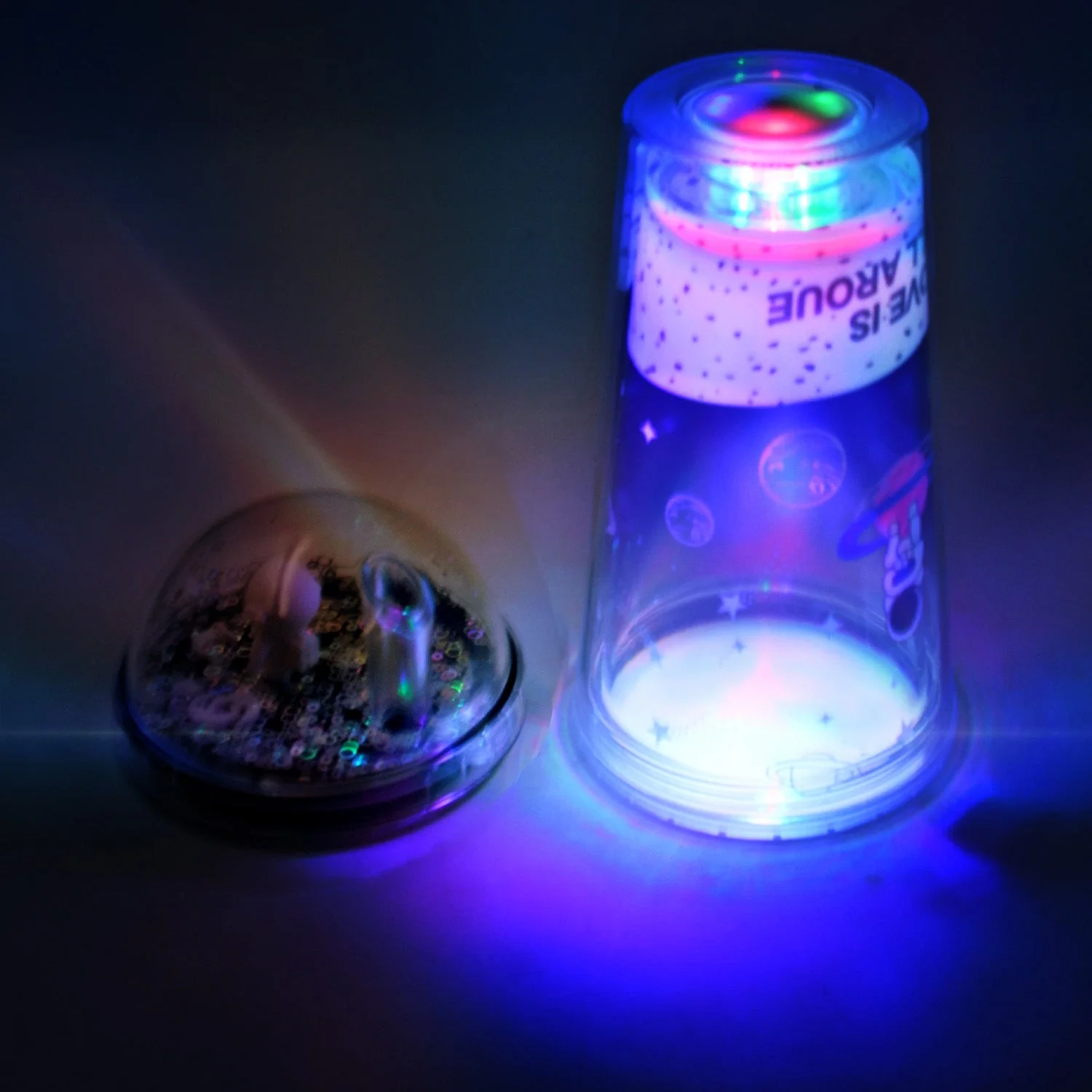 6883B  LED Glow Light, Design Printed Insulated Double Wall Plastic Tumbler Cups With Straws 13oz Theming Astronaut in Space Travel Tumbler Freezer Mug Drinking Cups for Boys and Girls School/Tuition/Gym/ Picnic (Pack Of 1) - Image 5