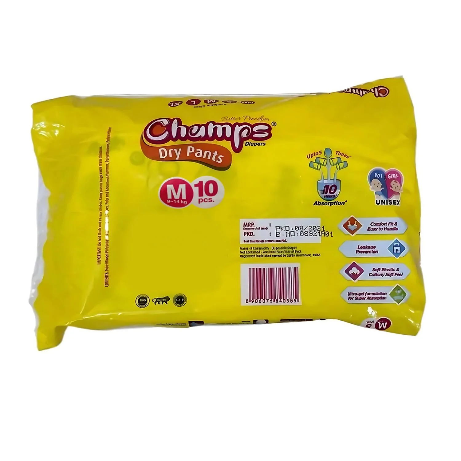0966 Medium Champs Dry Pants Style Diaper- Medium (10 pcs) Best for Travel  Absorption, Champs Baby Diapers, Champs Soft and Dry Baby Diaper Pants (M, 10 Pcs ) - Image 7