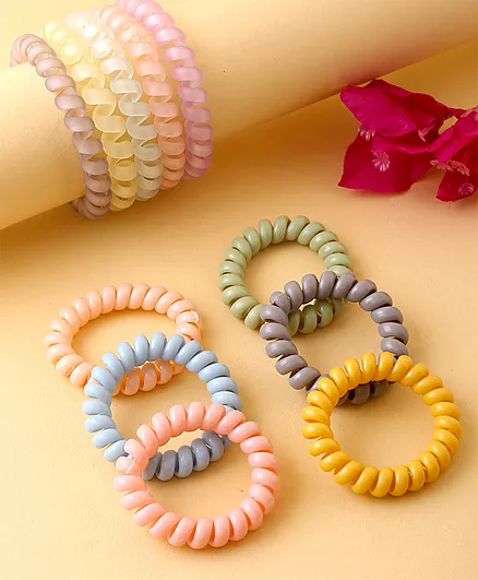 AM1127 Telephone Wire Spiral Elastic Band Bracelet Multicolor 2PCS - Image 8