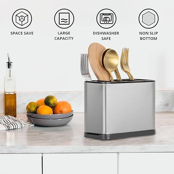 AM3412 Stainless Steel Cultlery Bucket Kitchen Utensil Holder - Image 3