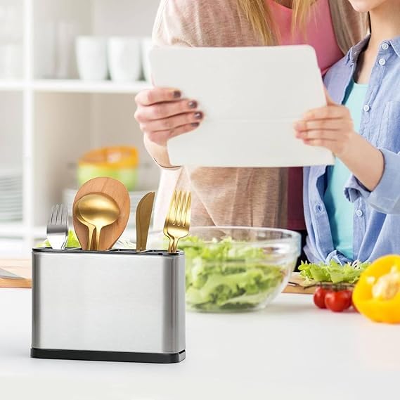 AM3412 Stainless Steel Cultlery Bucket Kitchen Utensil Holder - Image 4