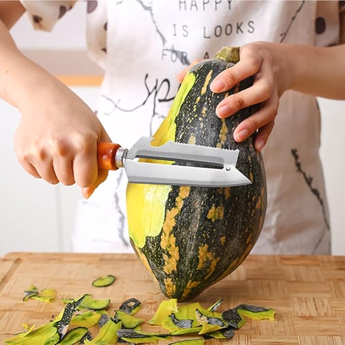 AM3714 Multifunctional SS Wooden Handle Knife Fruits Peeler With Opener 1 Pcs - Image 5