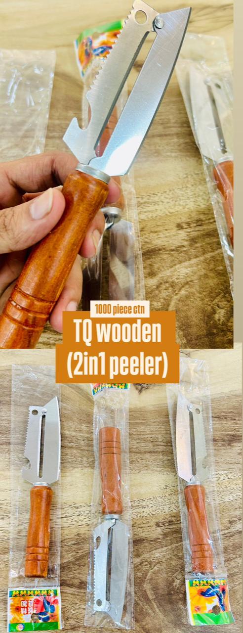 AM3714 Multifunctional SS Wooden Handle Knife Fruits Peeler With Opener 1 Pcs - Image 6