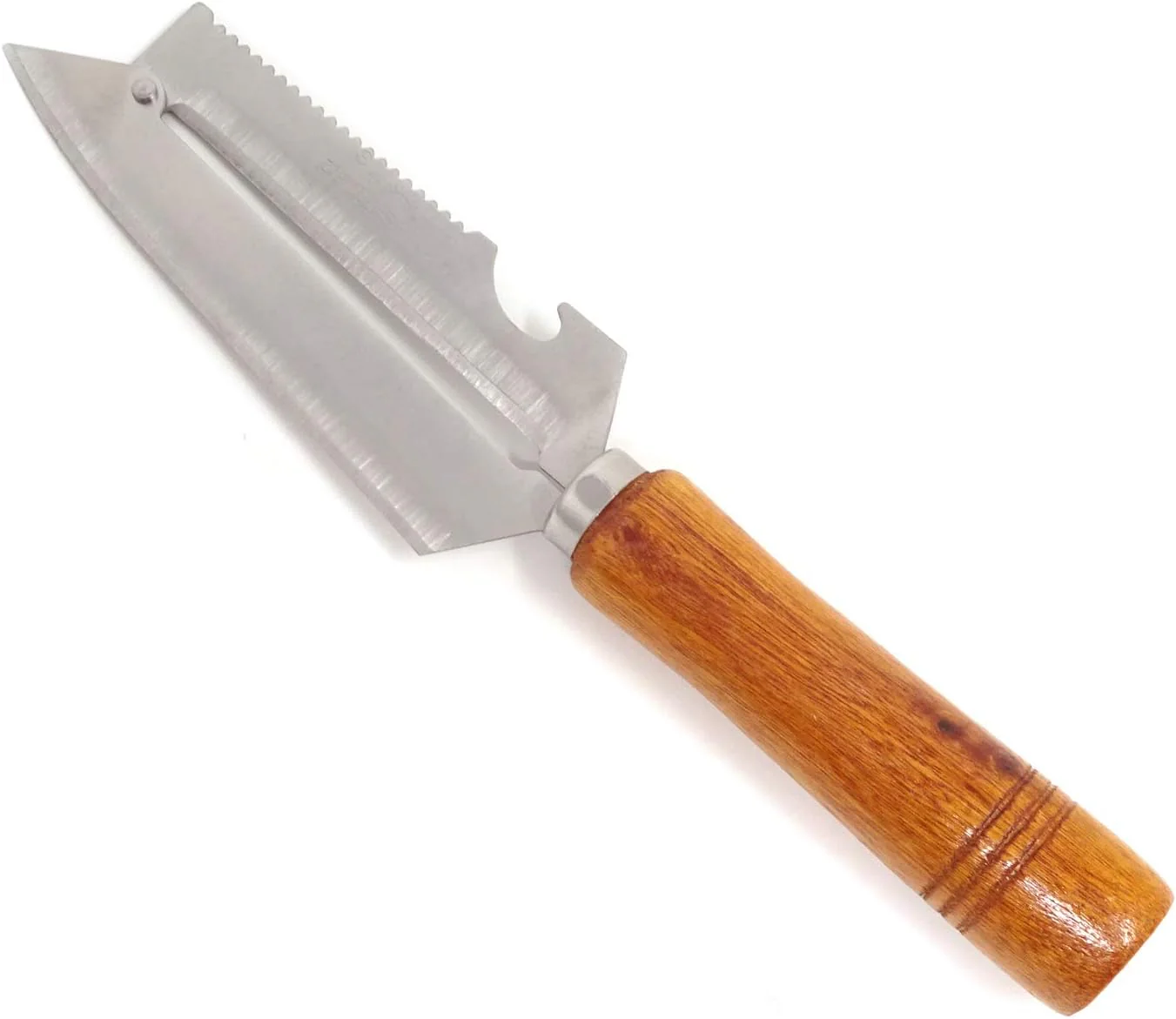 AM3714 Multifunctional SS Wooden Handle Knife Fruits Peeler With Opener 1 Pcs - Image 8