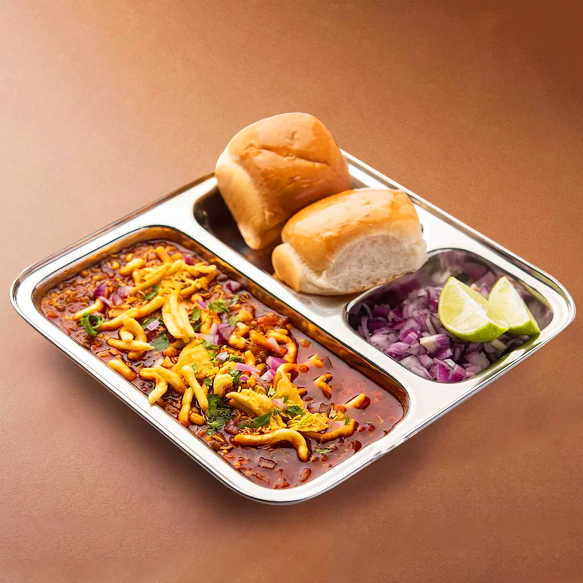 AM6013 Madhuram Stainless Steel 3 Compartment Mess Plate - Image 2