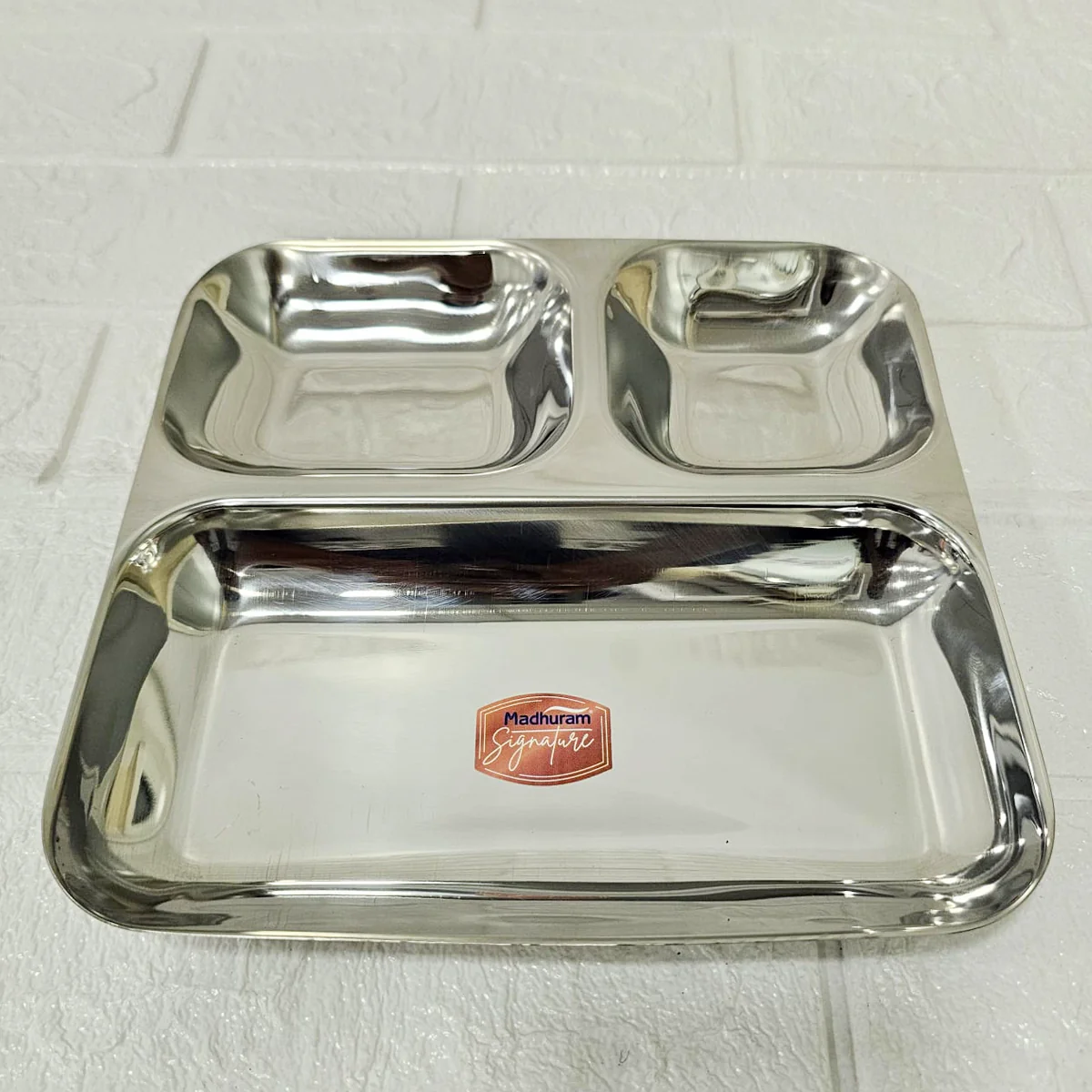 AM6013 Madhuram Stainless Steel 3 Compartment Mess Plate - Image 5