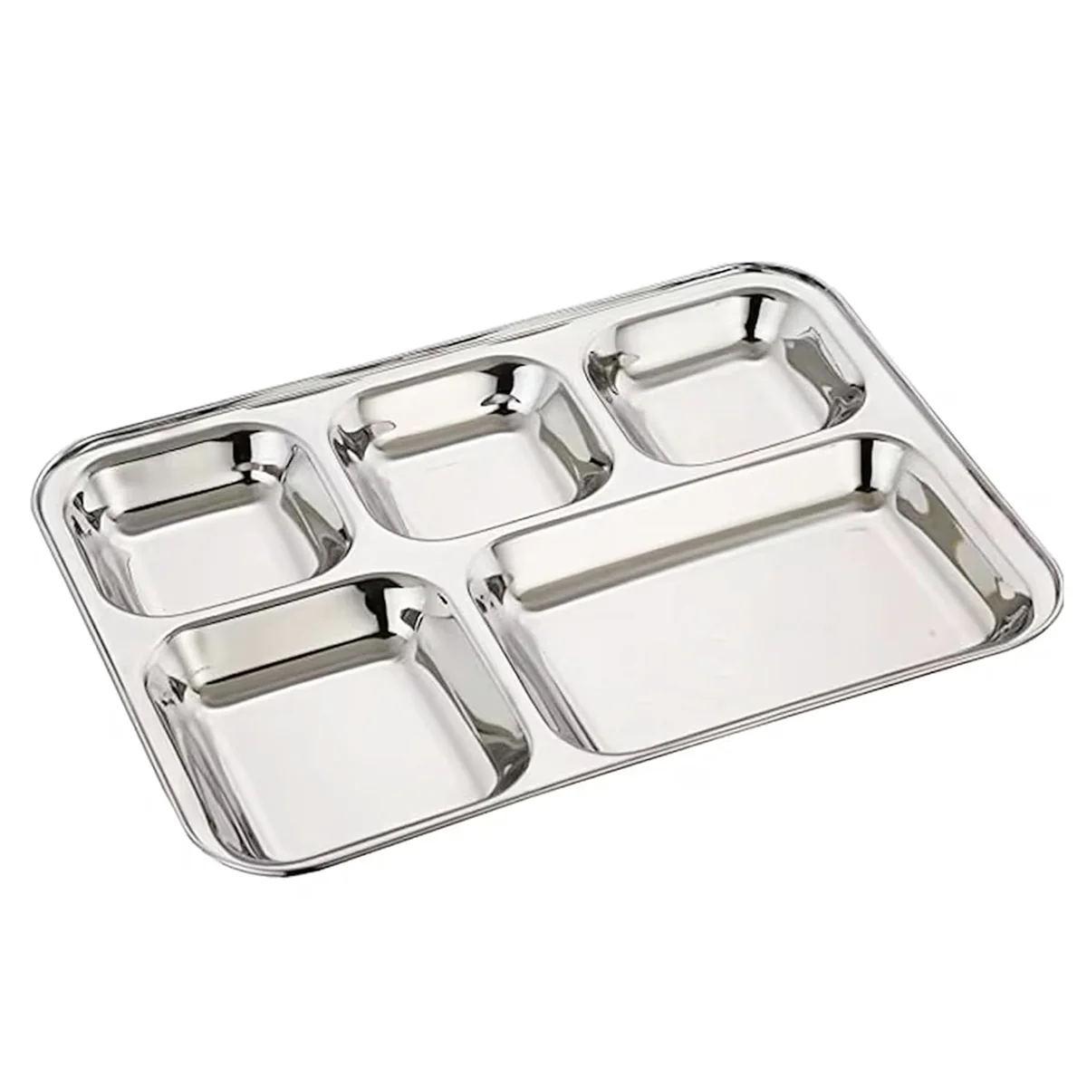 AM6012 Madhuram Stainless Steel 5 Compartment Mess Plate - Image 3