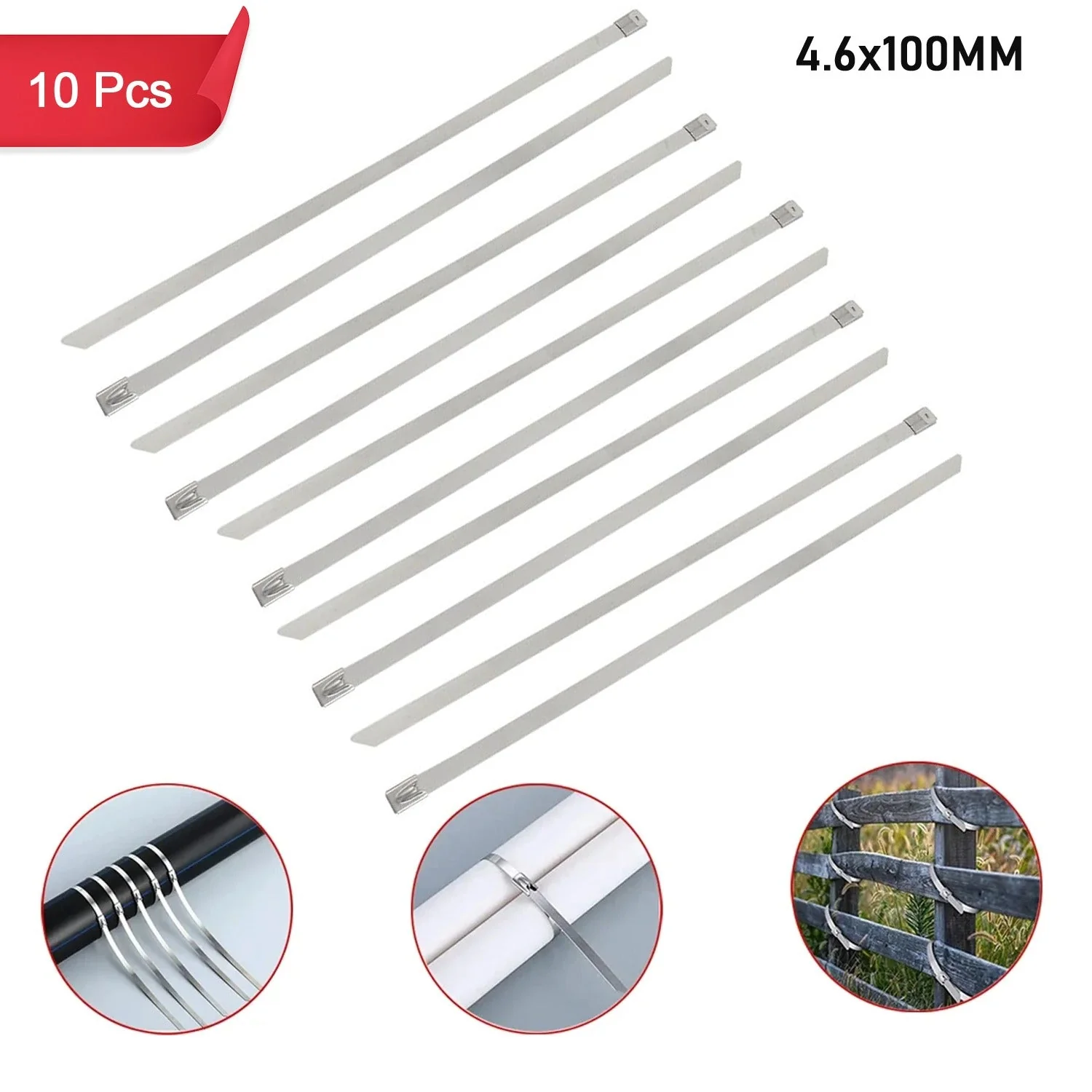 9522 Stainless Steel Cable TIE  (4.6x100MM / 10 pcs Set)