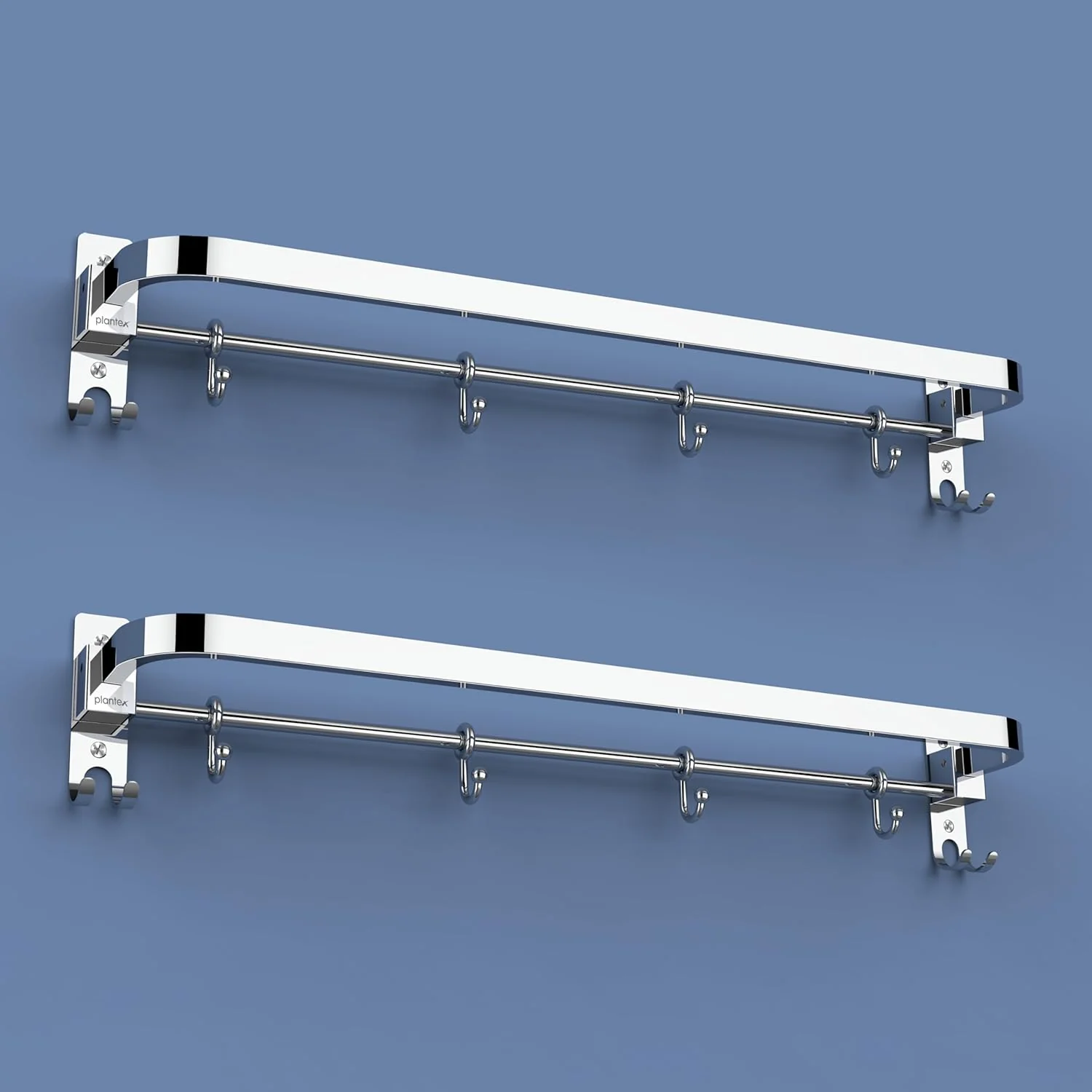 A06524 Stainless Steel Folding Towel Rack with Sliding Hooks (24 inch)