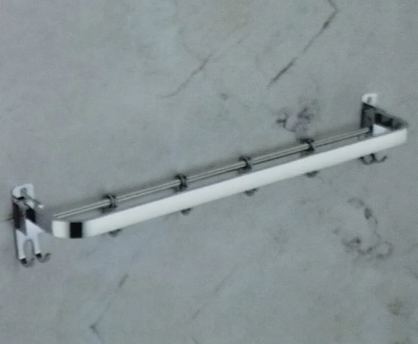 A06524 Stainless Steel Folding Towel Rack with Sliding Hooks (24 inch) - Image 6