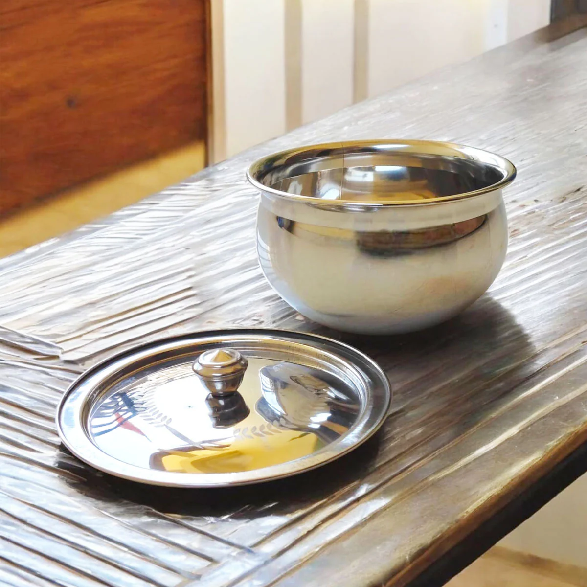 AM6006 Madhuram Stainless Steel Little Handi with Lid – Premium Quality Cookware - Image 2