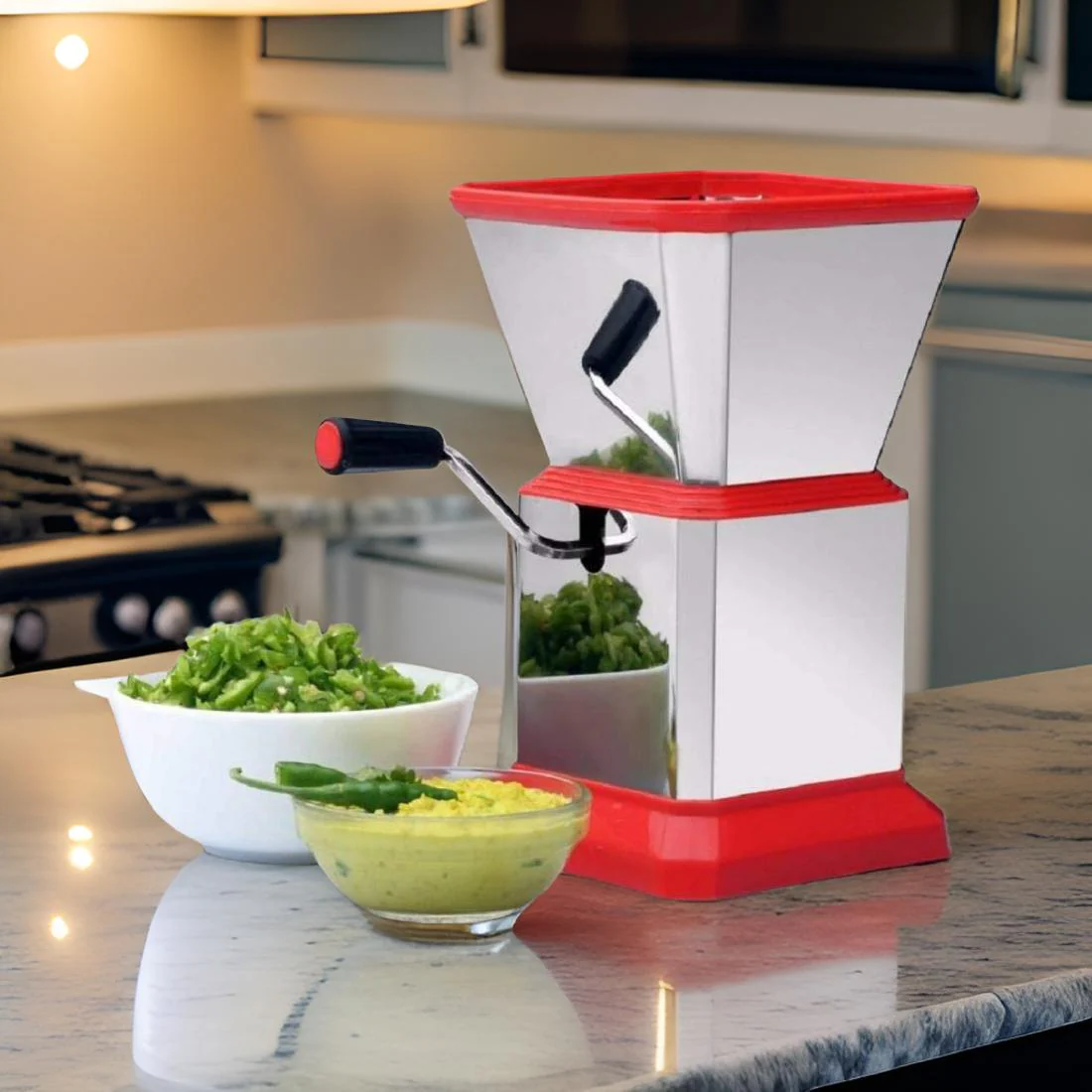0084 Stainless Steel Vegetable Cutter Chopper (Chilly Cutter) - Image 4
