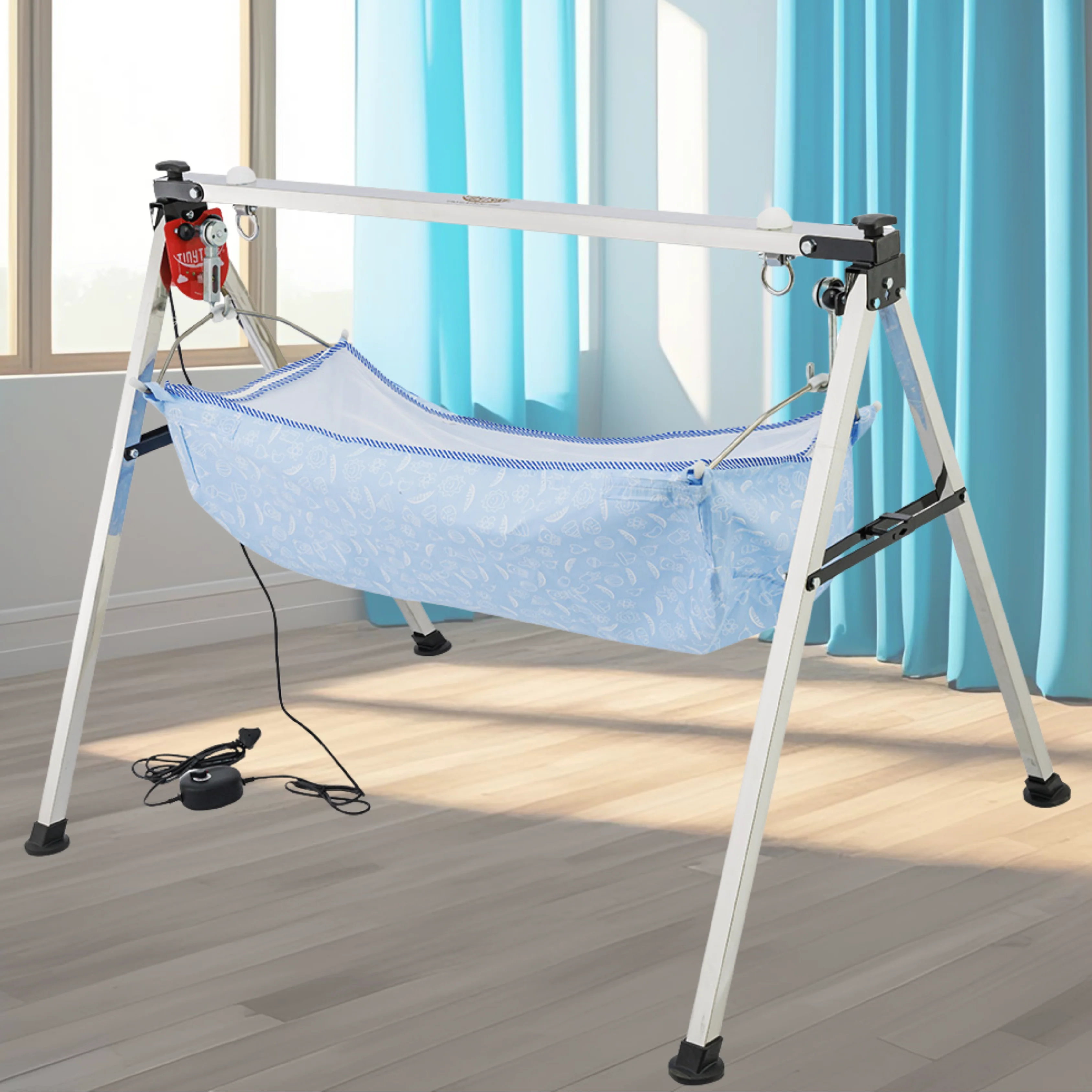AM6459 TinyTyke- Automatic Baby Cradle Square Pipe - Semi Foldable (A-4S) - Image 2