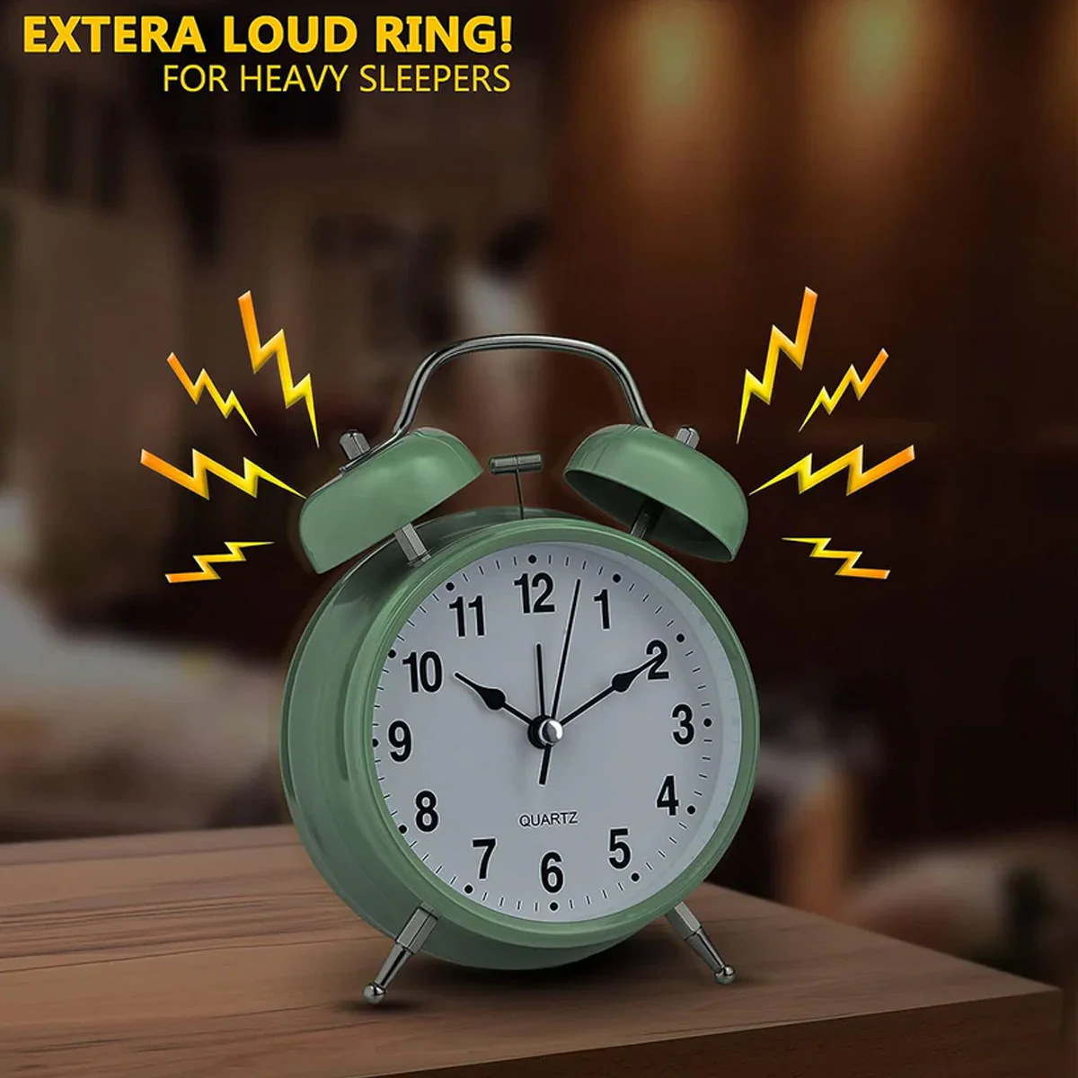 TM0044 Small Twin-Bell Analog Alarm Clock - (1 Pc) - Image 2