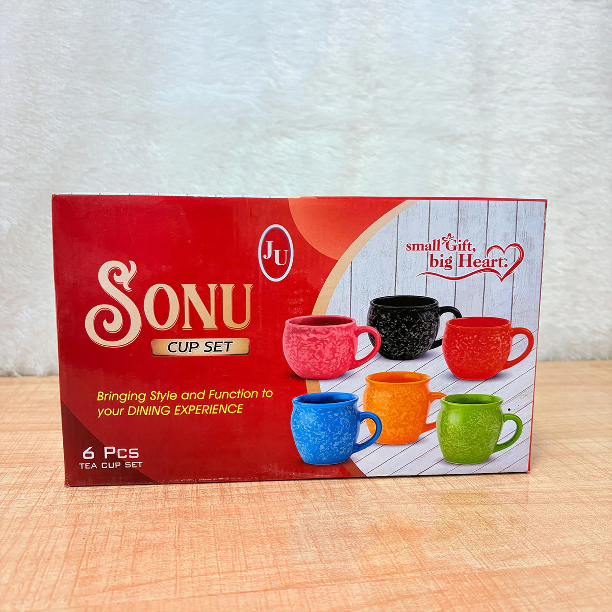 TM0072 Sonu Ceramic Tea Cup Set - (6 Pcs) with Floral Pattern in Multiple Colors - Image 3