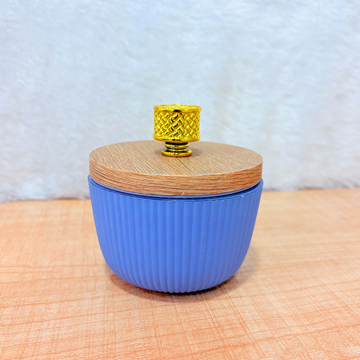 TM0075 Majestic Munch – Exclusive Blue Ribbed Decorative Jar - 1pc - Image 4