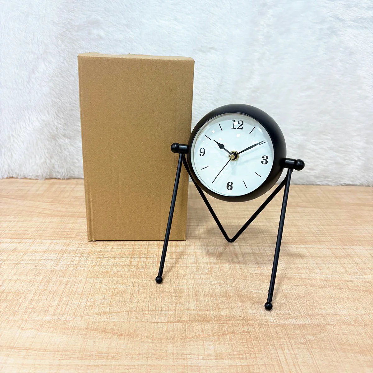 TM0107 Modern Minimalist 2-in-1 Rotating Table Clock & Vanity Mirror - Pack Of 1 - Image 3