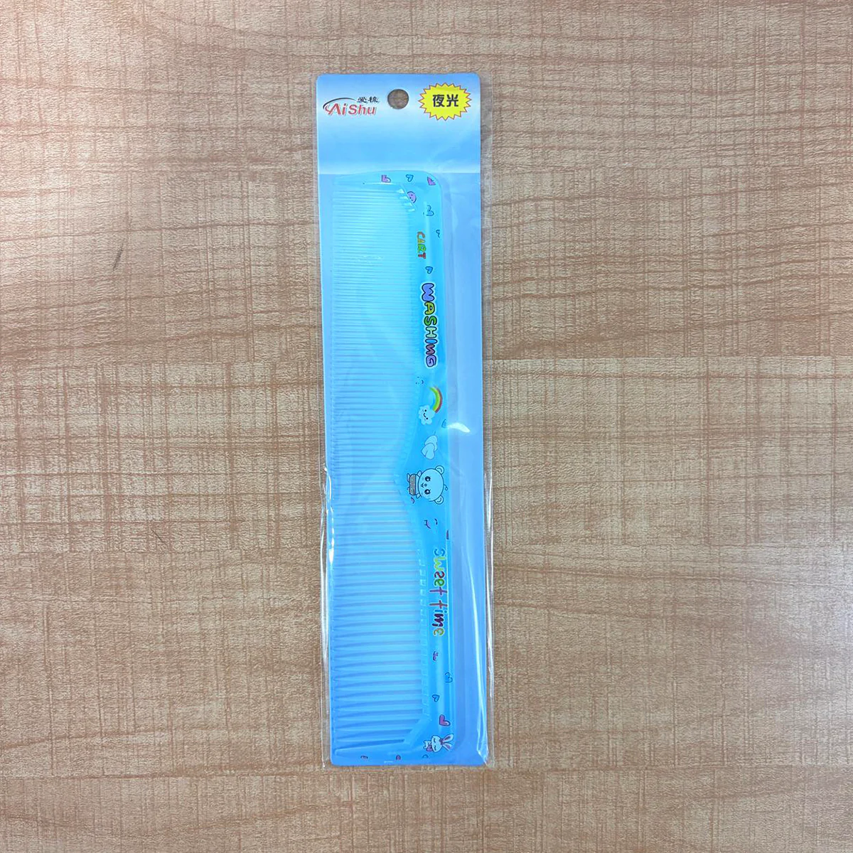 TM0121 Mix-Design Glow-in-the-Dark Blue Cartoon Hair Comb - Pack of 1pc - Image 4