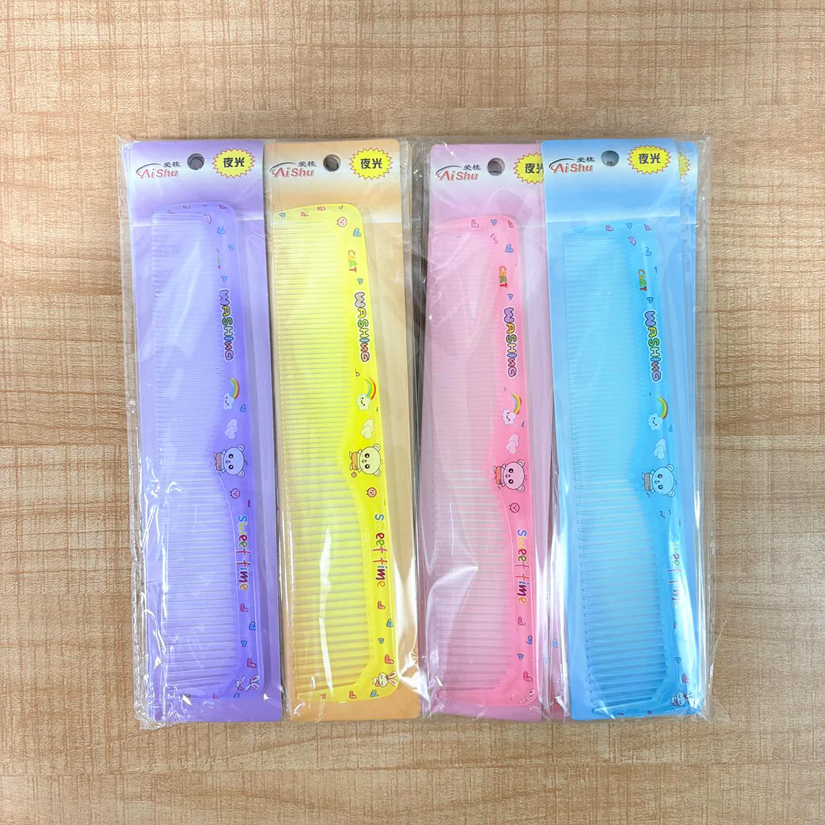 TM0121 Mix-Design Glow-in-the-Dark Blue Cartoon Hair Comb - Pack of 1pc - Image 6