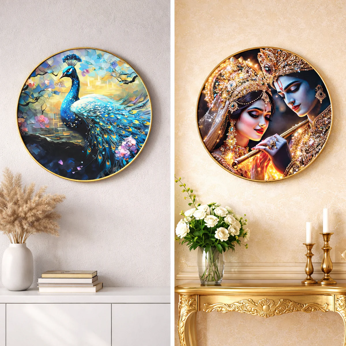 TM0139 Mix Pattern Premium Decorative Wall Round Frames - 12x12inch (Pack of 1) - Image 2
