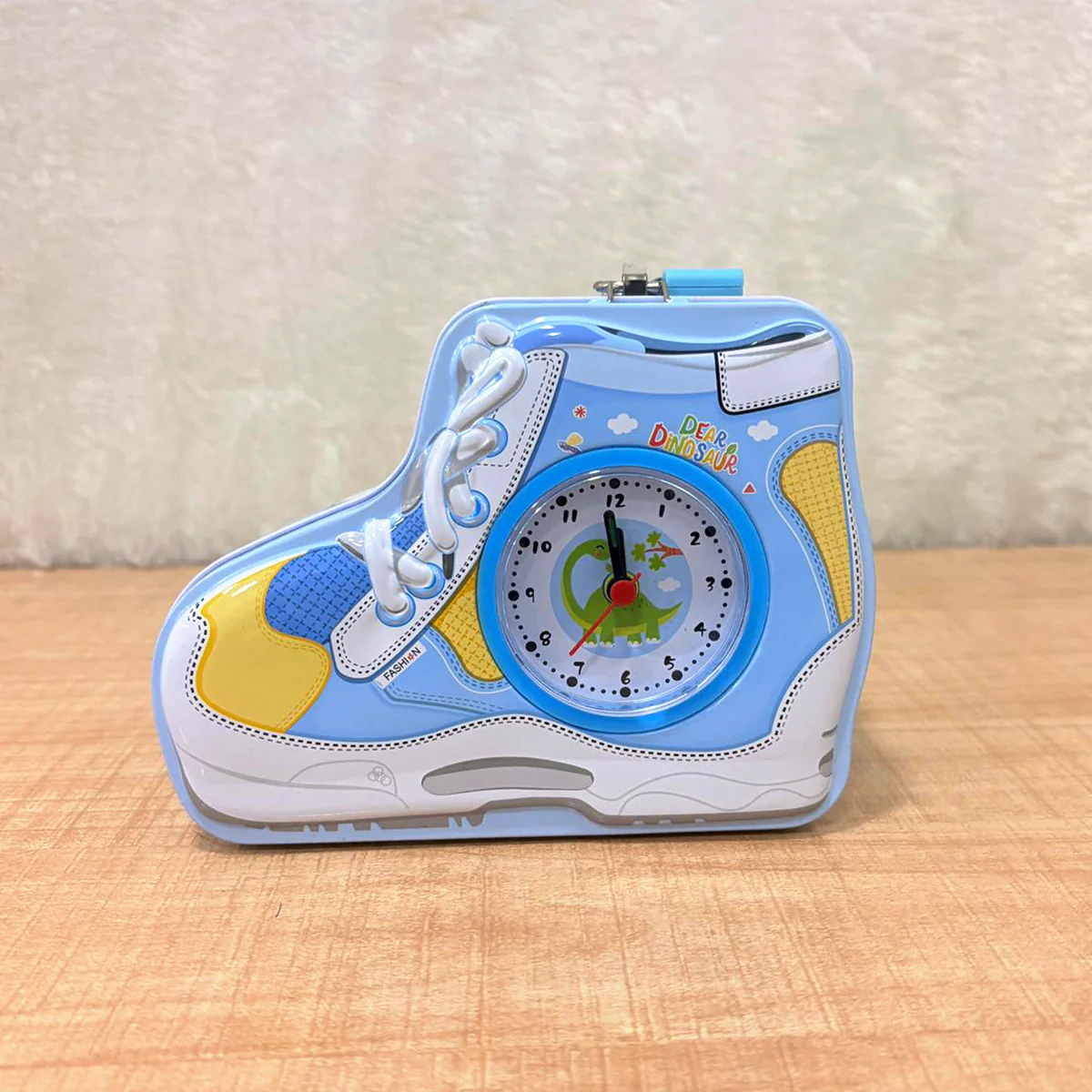TM0157 2 in 1 Shoe Pattern Piggy Bank with Alarm Clock Set - Image 3