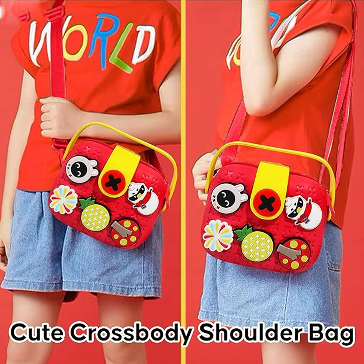 TM0159 Cartoon Soft Silicone Sling Bag for Girls – Cute Crossbody Shoulder Bag - Image 3