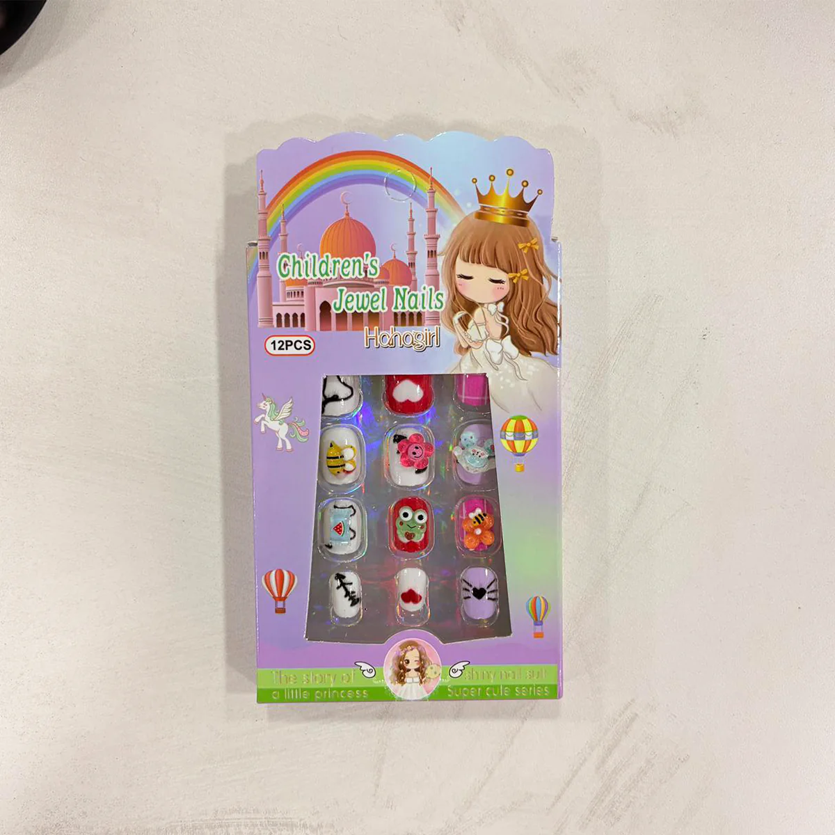TM0166 Children’s 12-Piece Jewel Press-On Nail Set – Princess Edition - Image 3