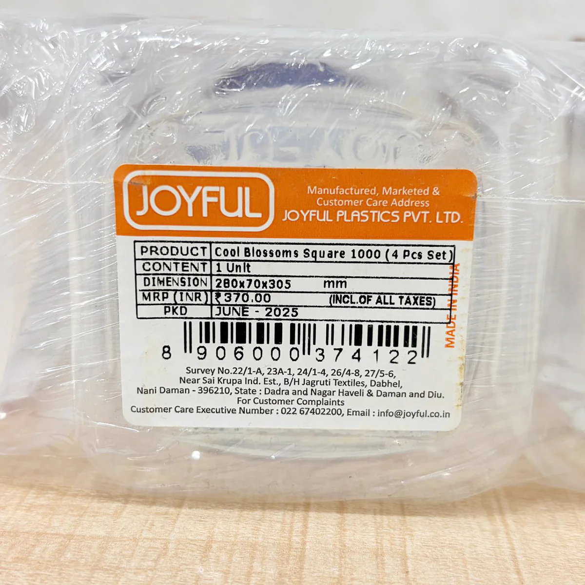 TM0169 Joyful Cool Blossoms Square Fridge Bottle Set - 1000ml (Set of 4) - Image 3