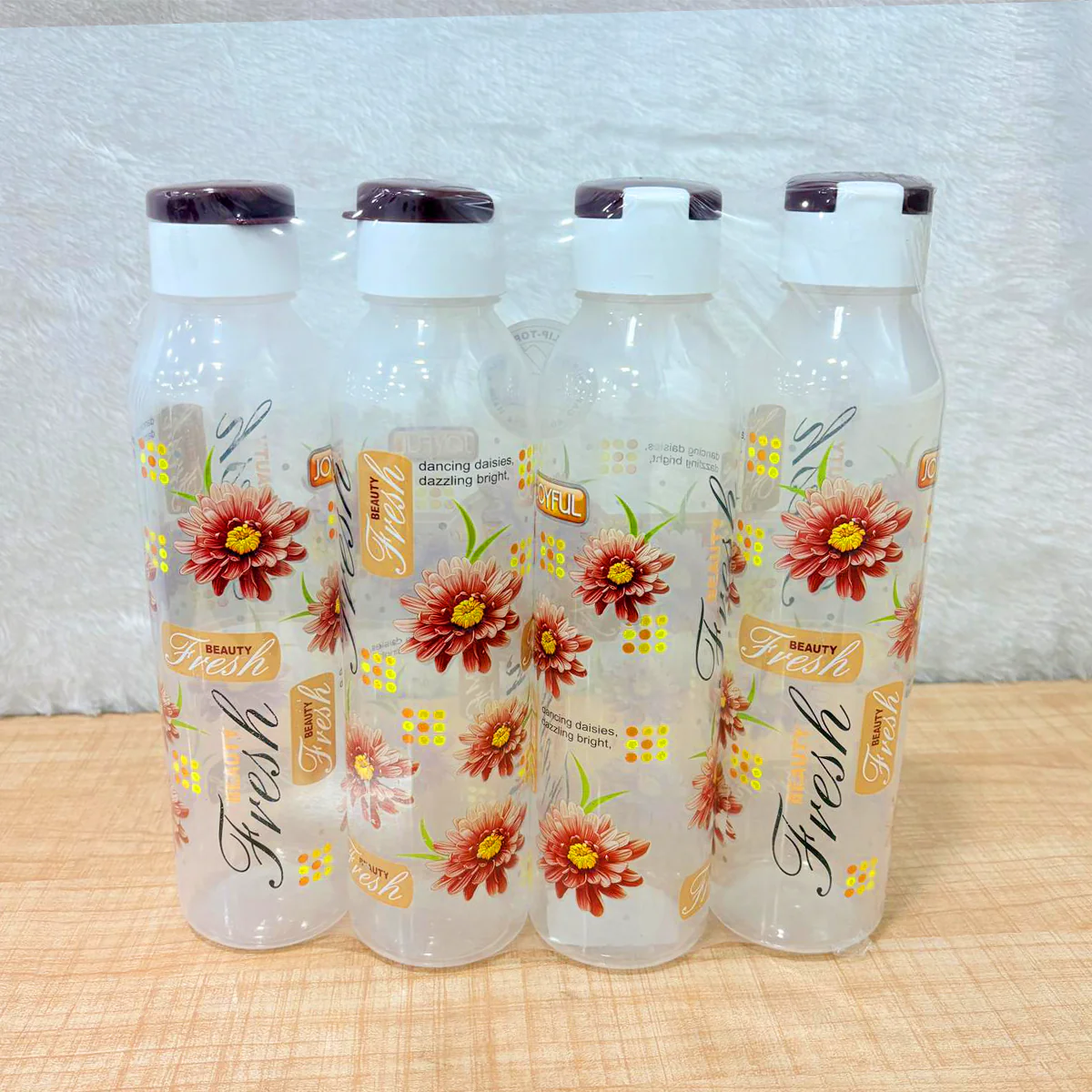 TM0175 Joyful Beauty Fresh 1000 Fridge Bottles - Set of 4 (Printed, Flip-Top) - Image 2
