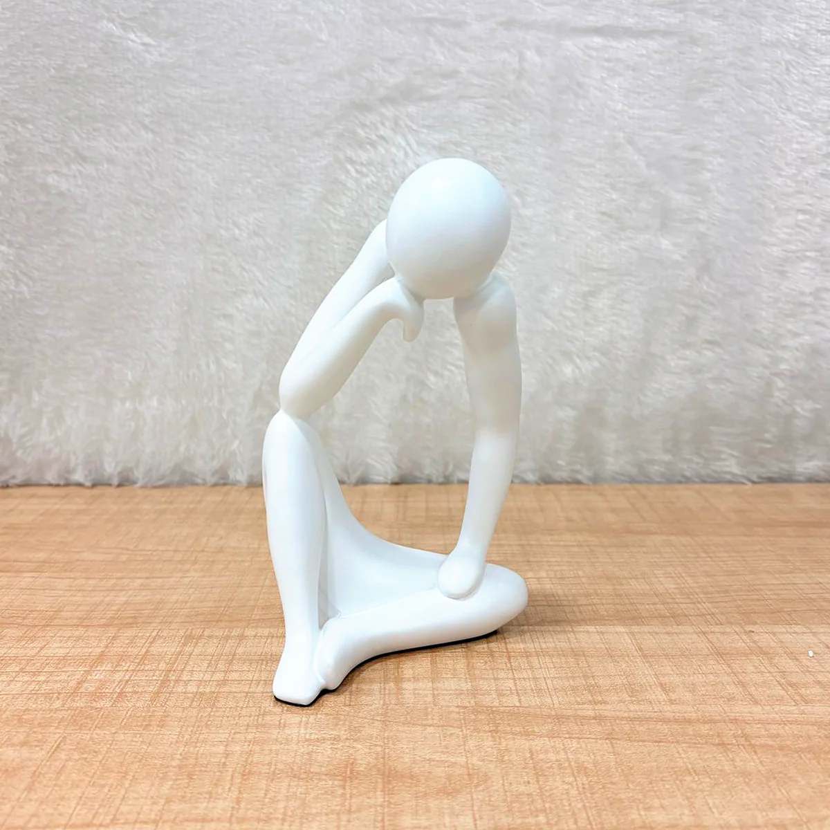 TM0199 Multi-Shape Abstract White Resin Thinker Statue - Modern Home & Office Decor - Image 6