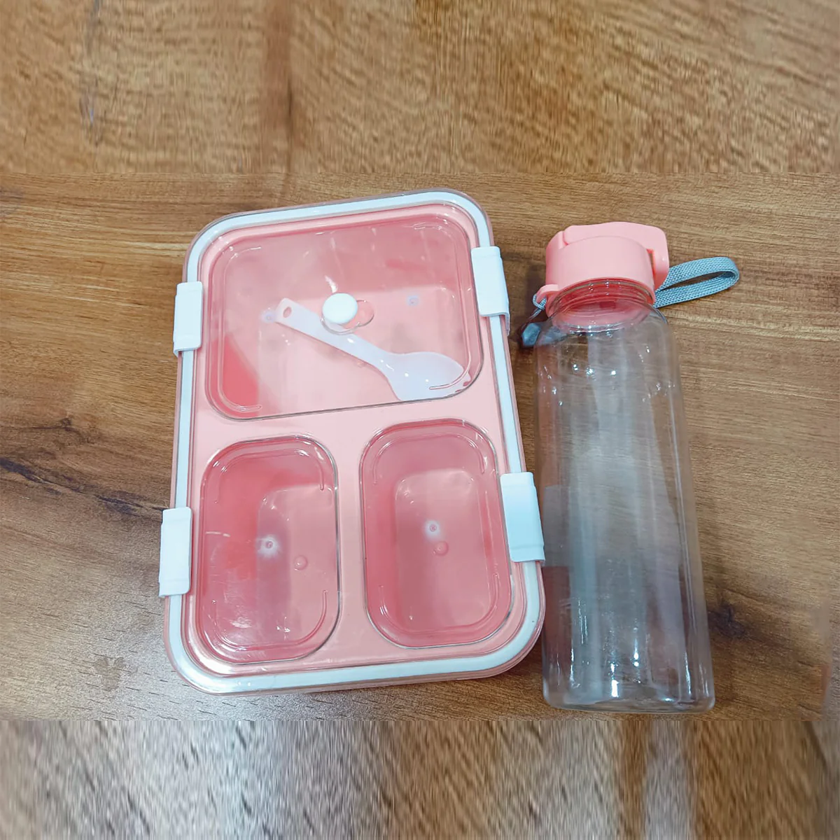 AM5603 Tokyo 3 Compartment Plastic Lunch Box with Water Bottle for Boys, Girls, School & Office Men - Image 10