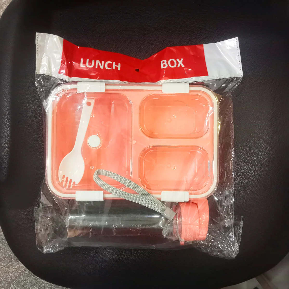 AM5603 Tokyo 3 Compartment Plastic Lunch Box with Water Bottle for Boys, Girls, School & Office Men - Image 11
