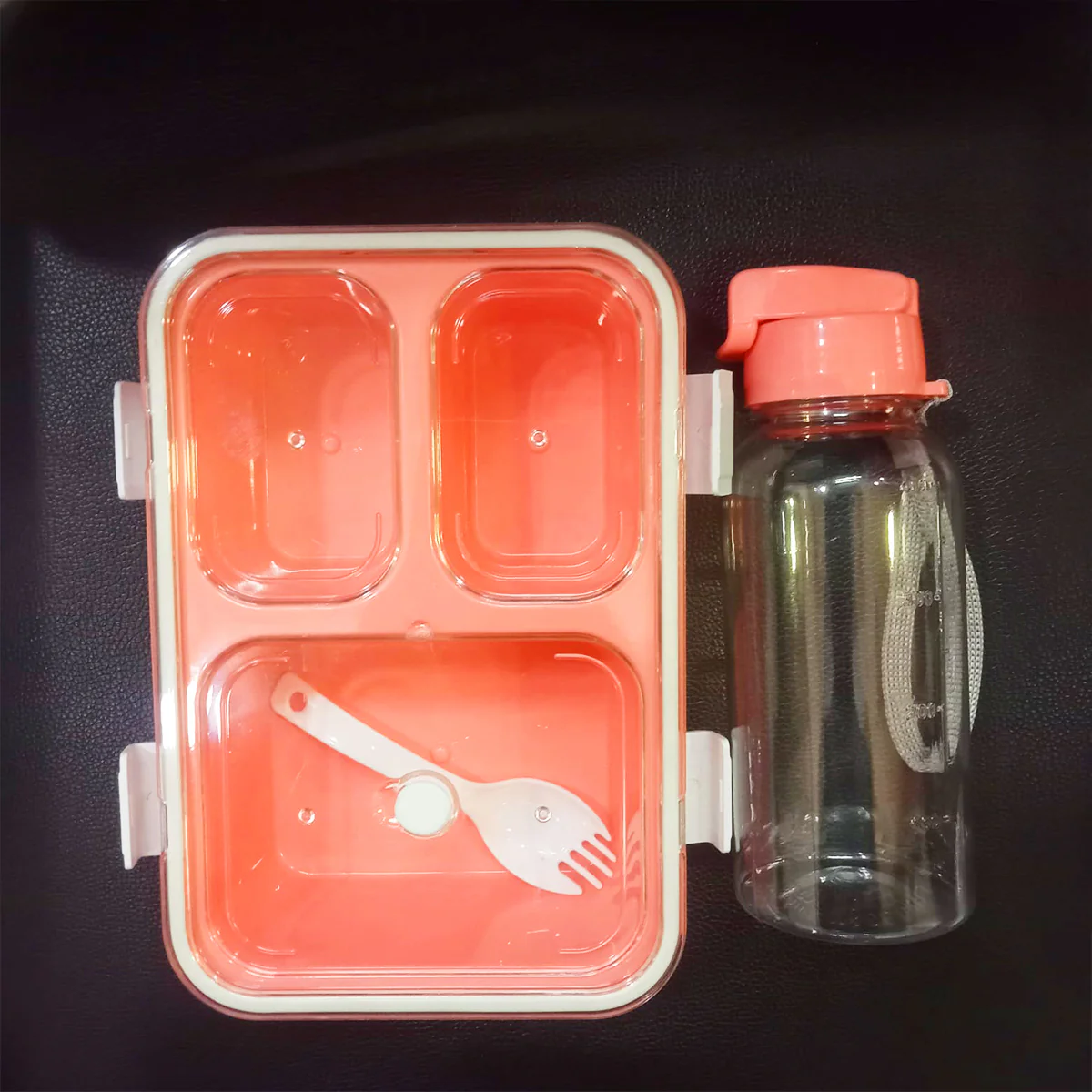AM5603 Tokyo 3 Compartment Plastic Lunch Box with Water Bottle for Boys, Girls, School & Office Men - Image 12